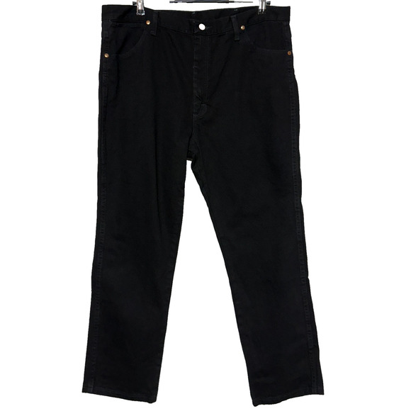 Wrangler Jeans Mens 38X30 Black Cowboy Cut 936 Slim Fit Workwear Western Rodeo - Picture 1 of 10